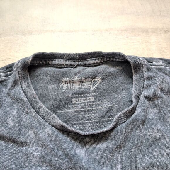 Hatsune Miku Adult Black Tie Dye Anime Short Sleeve Shirt Size Medium M - Picture 5 of 5